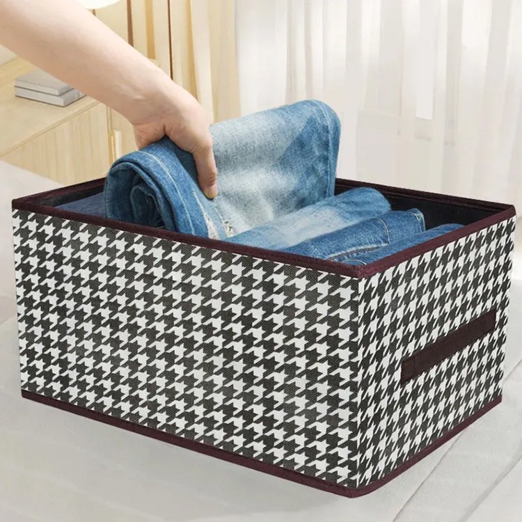 Fabric Closet Clothing Storage Bins Pants Organizer Box Storage Baskets Clothes Organizer Containers with Handles