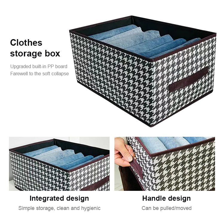 Fabric Closet Clothing Storage Bins Pants Organizer Box Storage Baskets Clothes Organizer Containers with Handles