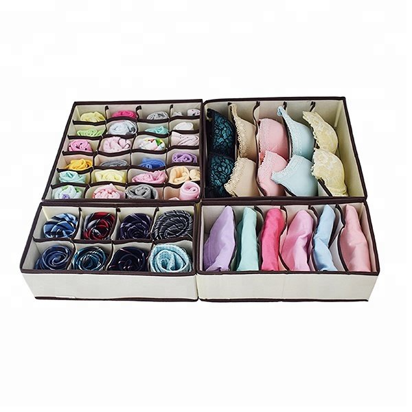 Foldable Cloth Storage Box Closet Dresser Drawer box Fabric Bins Containers Divider Underwear organizer