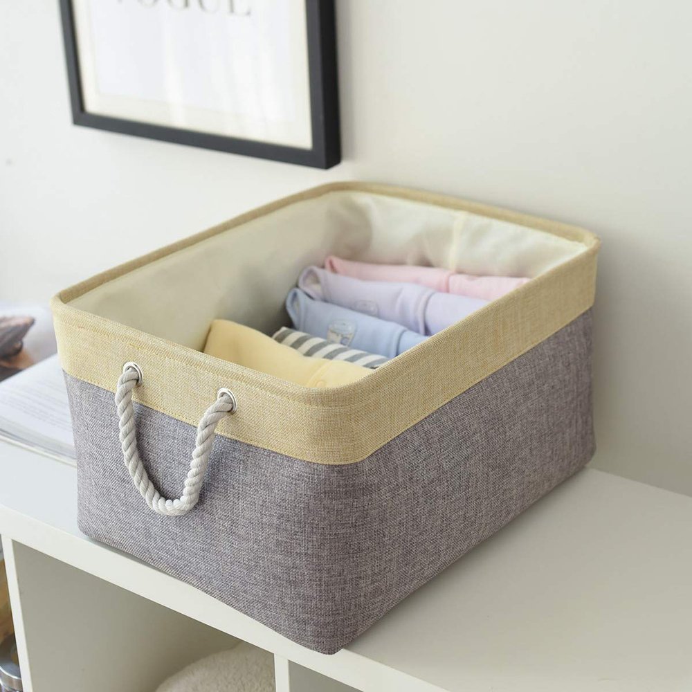 Foldable Kids Baby Cloth Storage Basket Square Canvas Jeans Collection Box Home Organization Bin for Storage Boxes & Bins