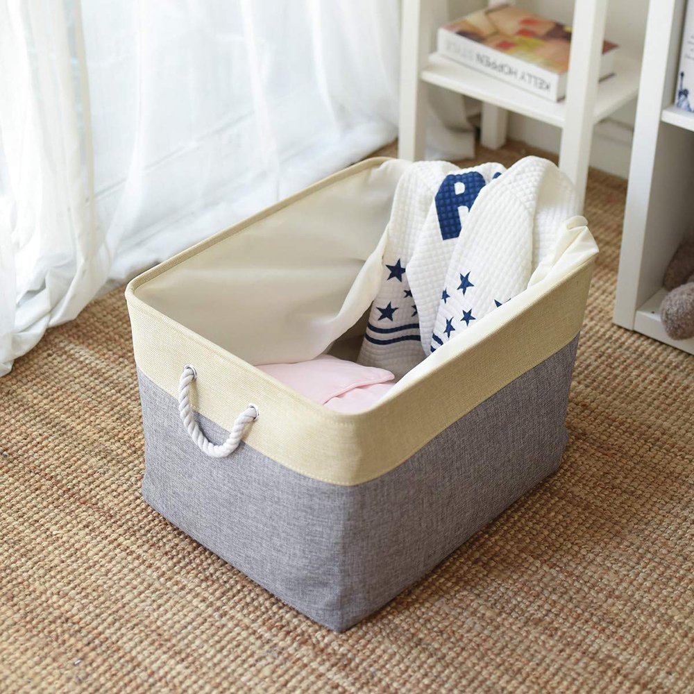Foldable Kids Baby Cloth Storage Basket Square Canvas Jeans Collection Box Home Organization Bin for Storage Boxes & Bins