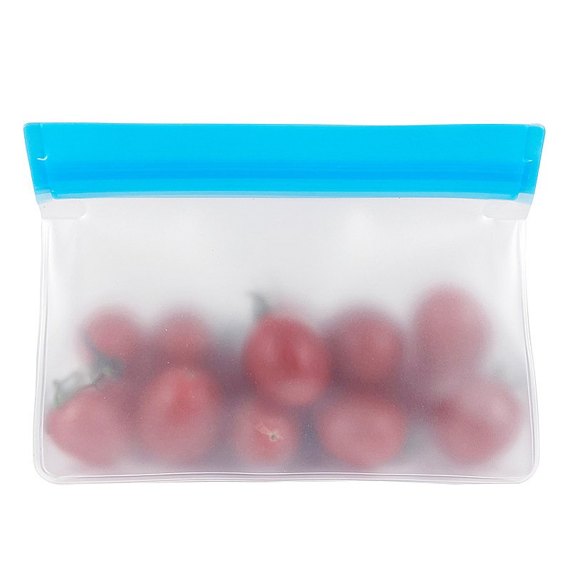 DS1534 Silicone Reusable Fresh-keeping Food Freezer Bag Fruit And Vegetable Sealed Bag Leak-proof Food Storage Ziplock Bag
