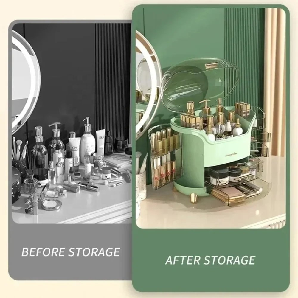 Desktop Makeup Organizer Transparent Jewelry Cosmetic Storage Box Dustproof Large Capacity Makeup Container Jewelry Lipstick Box