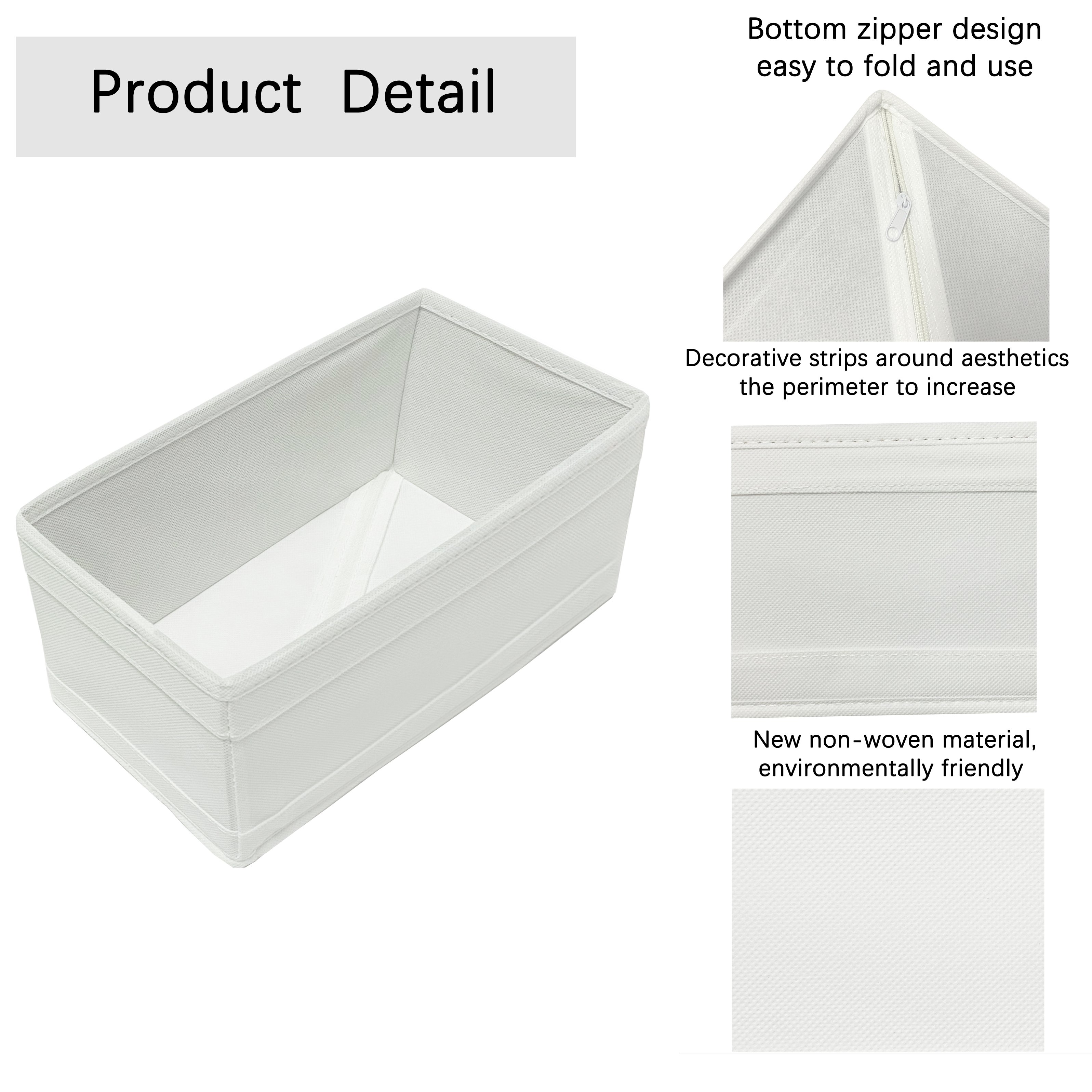 Customized Toy Portable 6 pcs Socks Underwear Foldable Non Woven Fabric Drawer Organizer Storage Boxes