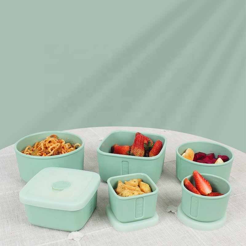 Microwave wammer Sealed Leakproof Vacuum Silicone Lunch Box Baby Food Storage Container