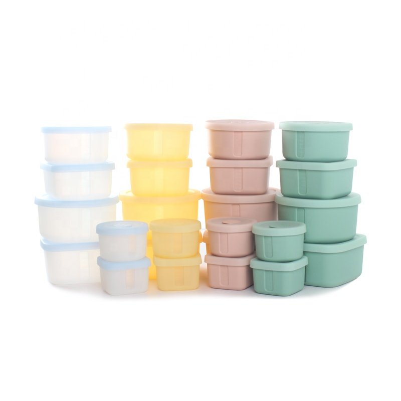Microwave wammer Sealed Leakproof Vacuum Silicone Lunch Box Baby Food Storage Container