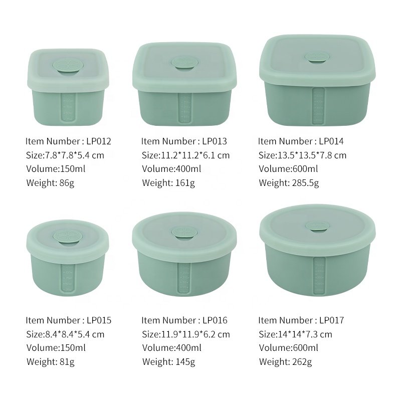 Microwave wammer Sealed Leakproof Vacuum Silicone Lunch Box Baby Food Storage Container