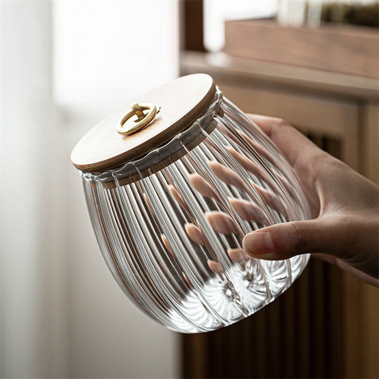 Wholesale wide mouth 650ml 750ml food storage sealed High borosilicate glass jar
