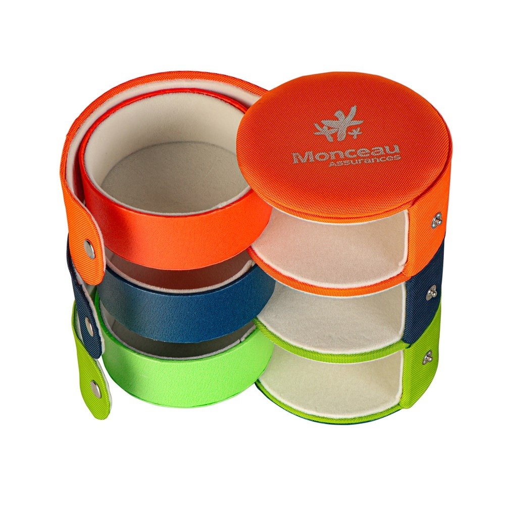 Custom Special Gift Cylindrical Organizer Foldable PU Leather Jewellery Box