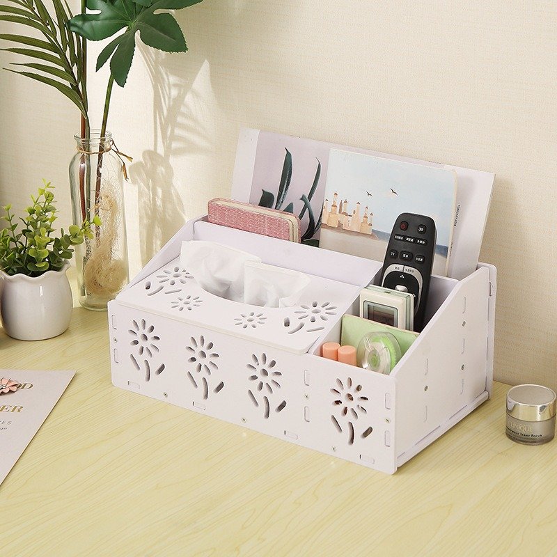 Fancy Printed Paper Towel Storage Box for Countertop Arrangement Makeup Storage Shelf for Bedroom Countertop Decor