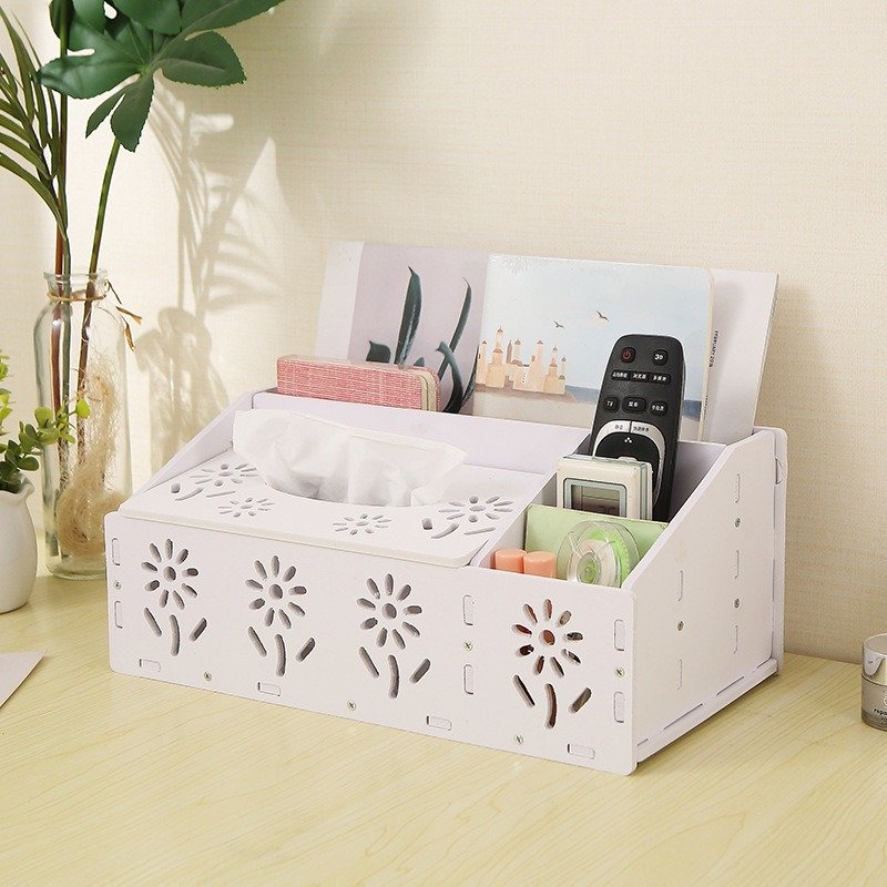 Fancy Printed Paper Towel Storage Box for Countertop Arrangement Makeup Storage Shelf for Bedroom Countertop Decor