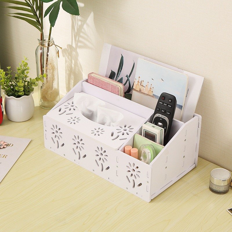 Fancy Printed Paper Towel Storage Box for Countertop Arrangement Makeup Storage Shelf for Bedroom Countertop Decor