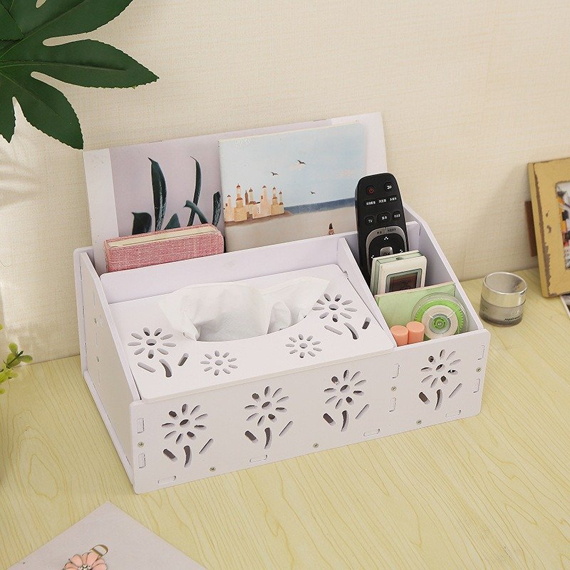 Fancy Printed Paper Towel Storage Box for Countertop Arrangement Makeup Storage Shelf for Bedroom Countertop Decor