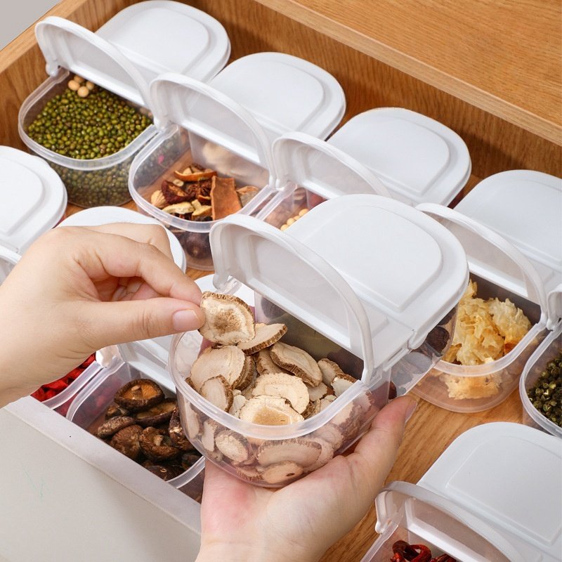 Double Compartments Plastic Food Storage Box Multifunctional Kitchen Refrigerator Plastic Sealed Food Storage Containers