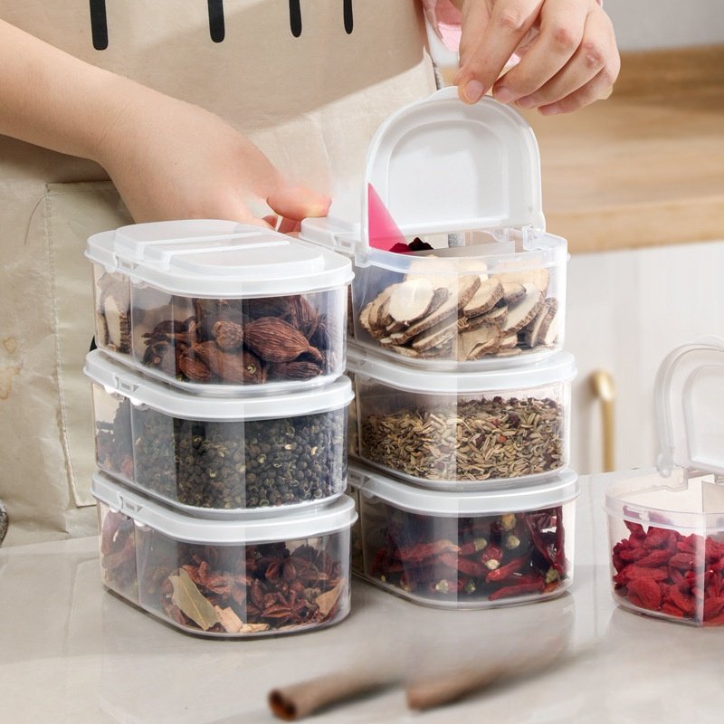 Double Compartments Plastic Food Storage Box Multifunctional Kitchen Refrigerator Plastic Sealed Food Storage Containers