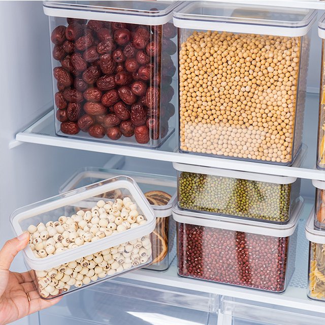 JILEN- BPA Free Commercial Large Clear Airtight Plastic Fridge Dry Food Storage Containers Set With Lids For Restaurant