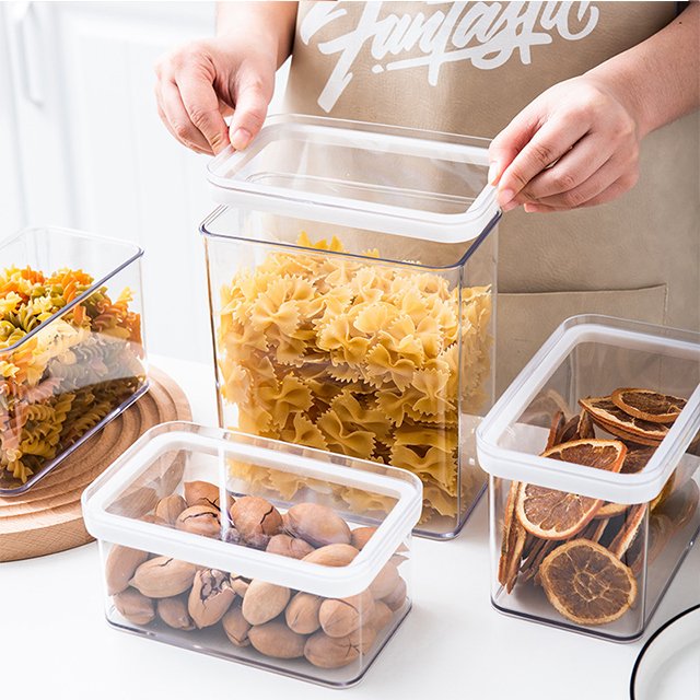 JILEN- BPA Free Commercial Large Clear Airtight Plastic Fridge Dry Food Storage Containers Set With Lids For Restaurant