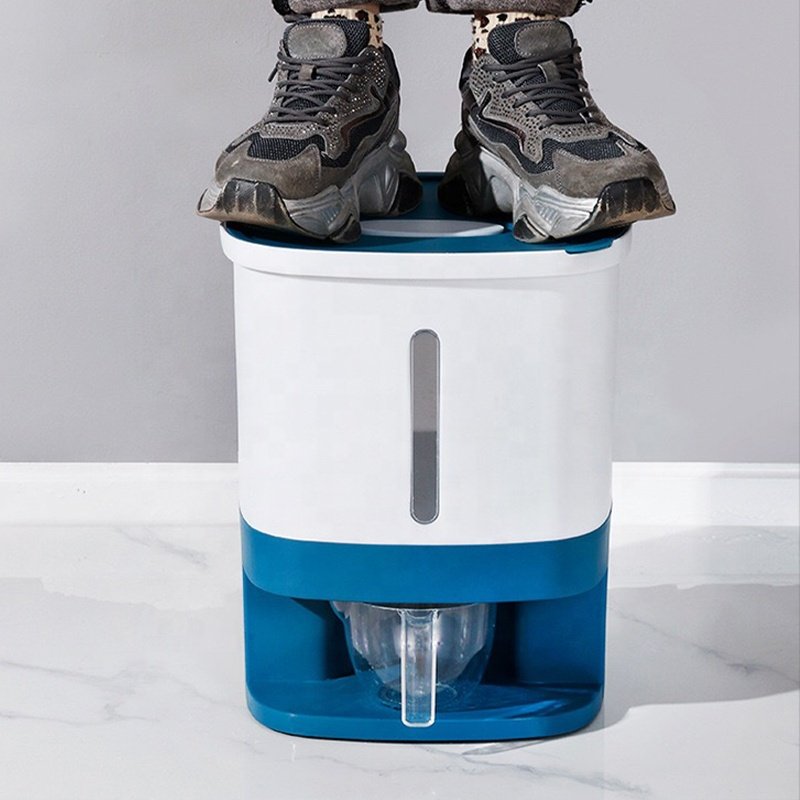 Big Automatic Press Type 10kg Plastic Food Grain Storage Containers Rice Bucket Dispenser Storage Box With Lid Measuring Cup