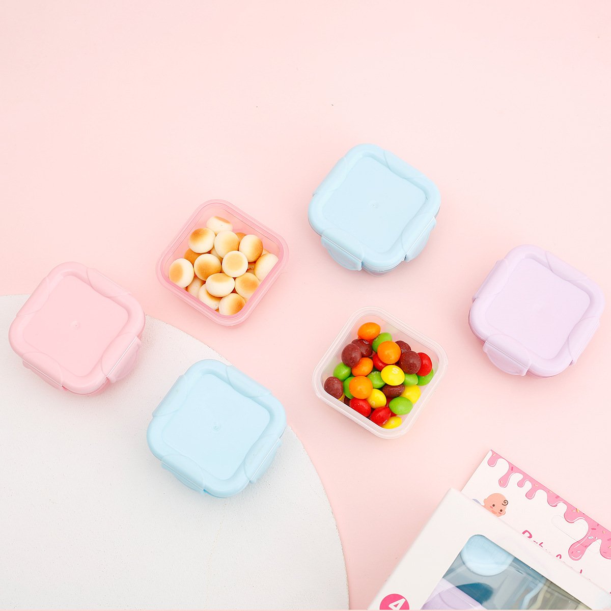 Airtight Mini Baby Food Storage Freezer Containers with Lid Bpa Free Pp Plastic 60ml Minimalist Multifunction 10 Pcs 7-25days
