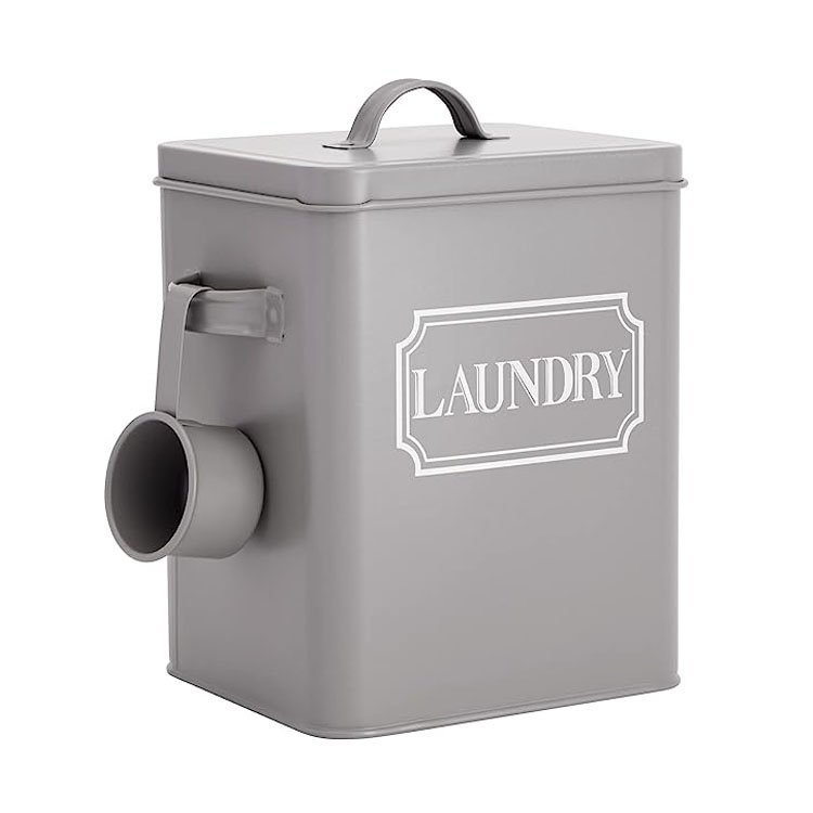 BX metal white laundry storage boxes with scoop washing powder for bathroom organization and storage