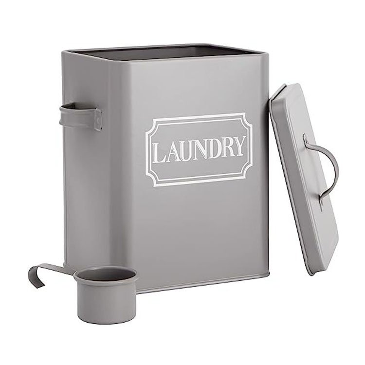 BX metal white laundry storage boxes with scoop washing powder for bathroom organization and storage