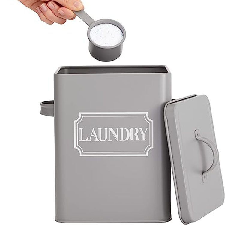 BX metal white laundry storage boxes with scoop washing powder for bathroom organization and storage