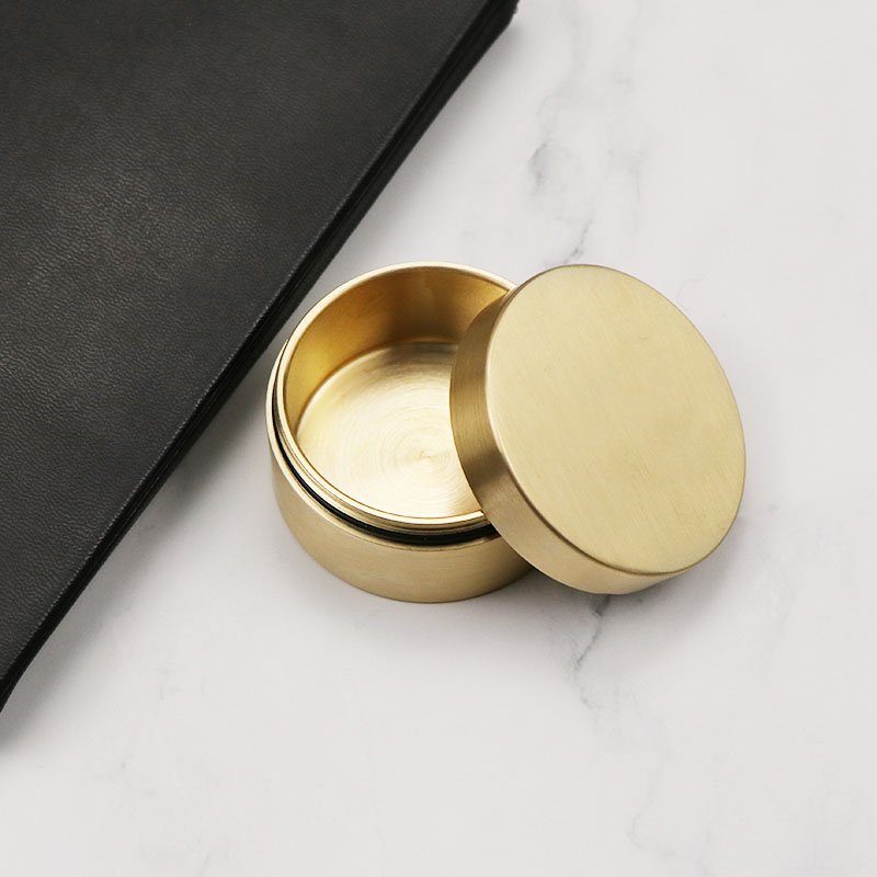 Maxery New Design Brass Metal Medicine Box for Business Trips, Fashion Tea Cans, Portable Storage Box