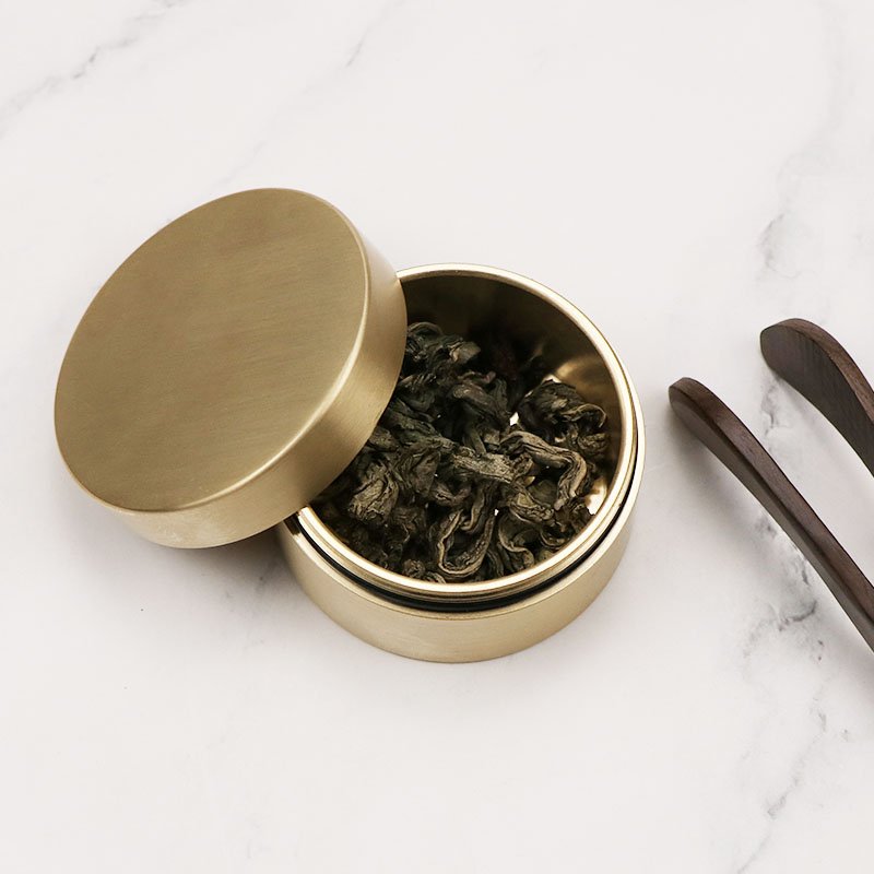 Maxery New Design Brass Metal Medicine Box for Business Trips, Fashion Tea Cans, Portable Storage Box