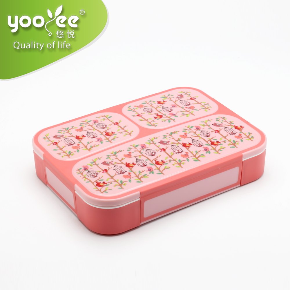 New 3/4 Compartment Side Open Meal Prep Container with Spoon Storage Boxes & Bins Locking Food Container Bento Box