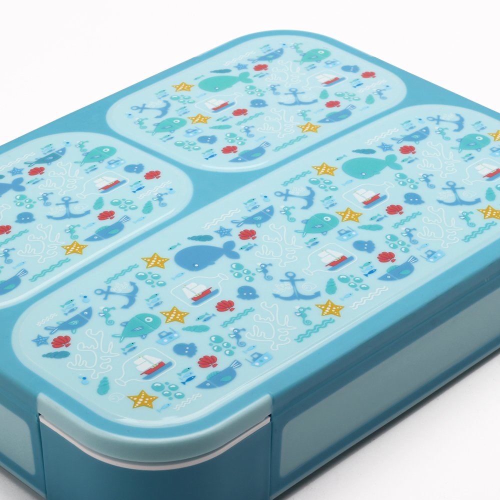 New 3/4 Compartment Side Open Meal Prep Container with Spoon Storage Boxes & Bins Locking Food Container Bento Box