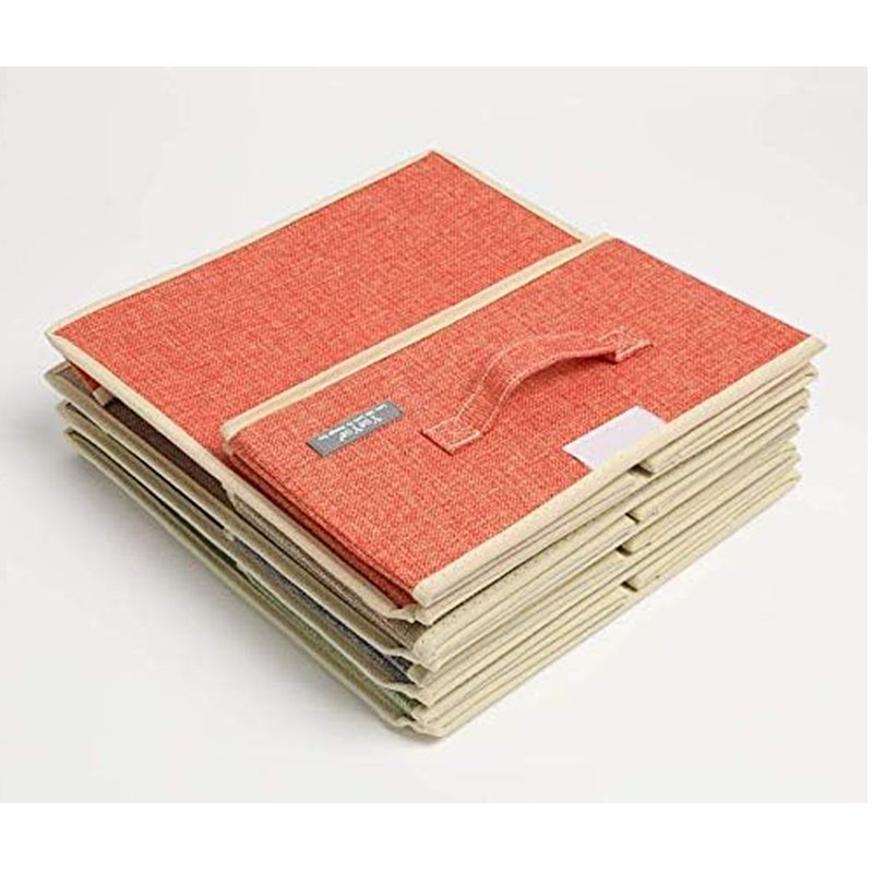 Large Capacity Foldable Storage Box with handle 16L Folding Closet Organizer with Lid Fabric Clothes Collapsible Storage Bin
