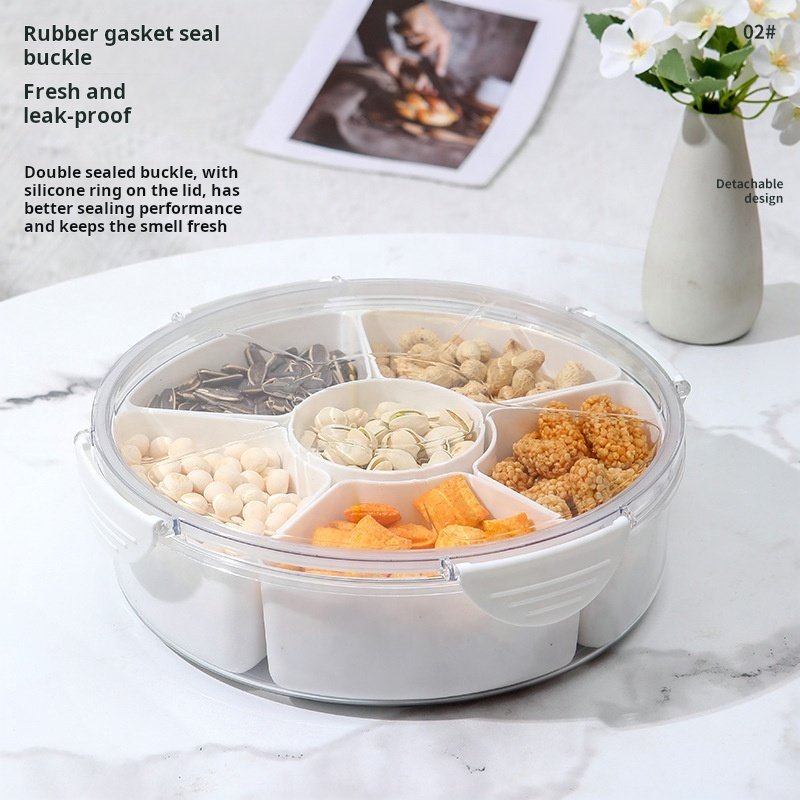Divided Serving Tray with Lid Removable Divided Platter Food Storage Containers with 4 Compartment candy nut serving container