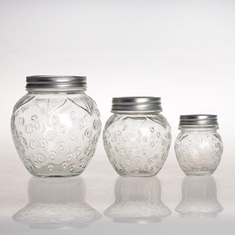8oz airtight cheap round shaped small storage glass food jar empty glass candy jar and bottle with metal screw lid