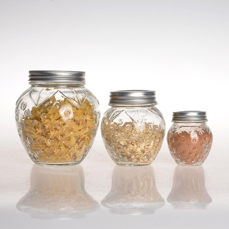8oz airtight cheap round shaped small storage glass food jar empty glass candy jar and bottle with metal screw lid