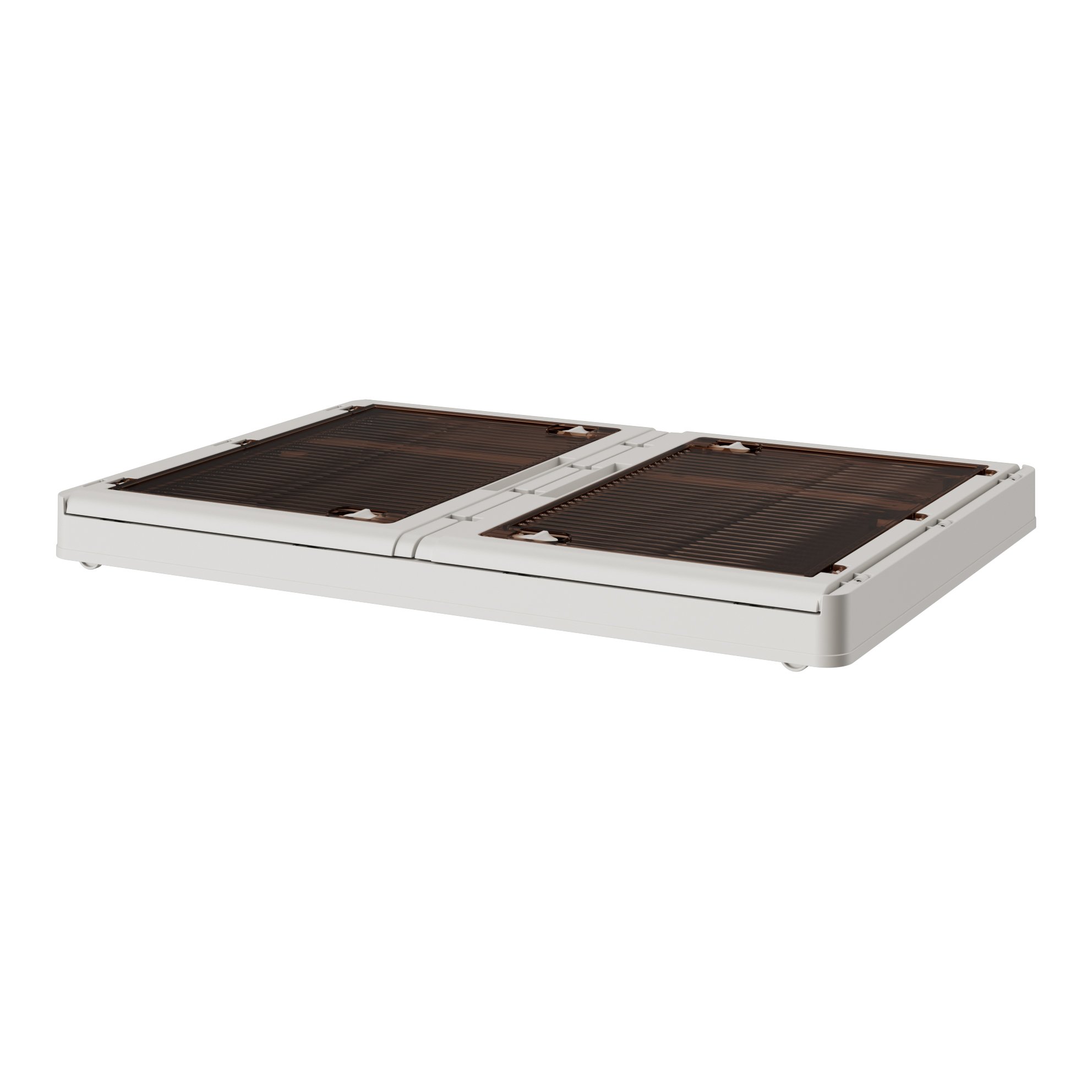 Plastic PP Folding Box Four Sides Door Open Save Space Foldable Box See Through Storage Box With Wheels