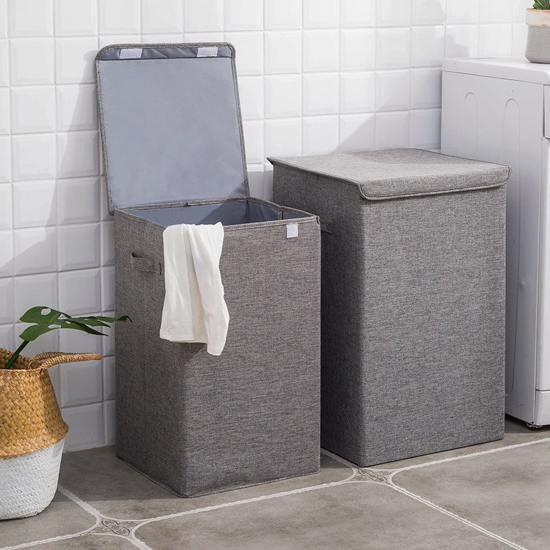 Fabric linen folding dirty clothes hamper large dirty clothes bucket home laundry basket storage box