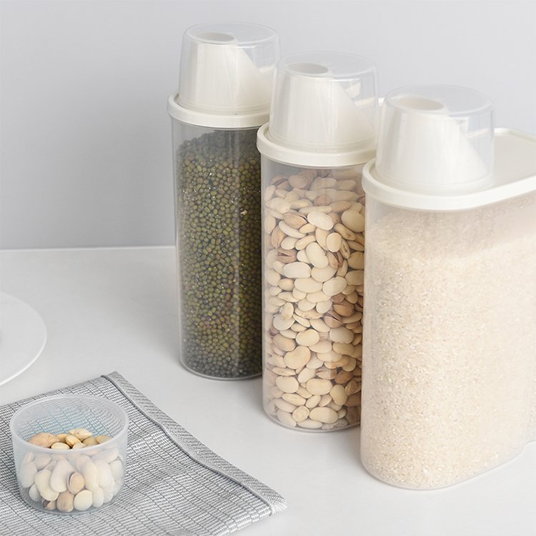 Storage Box Transparent Vaccum Rice Container, Plastic Storage Boxes & Bins Food Container Modern Plastic Cans Rectangle