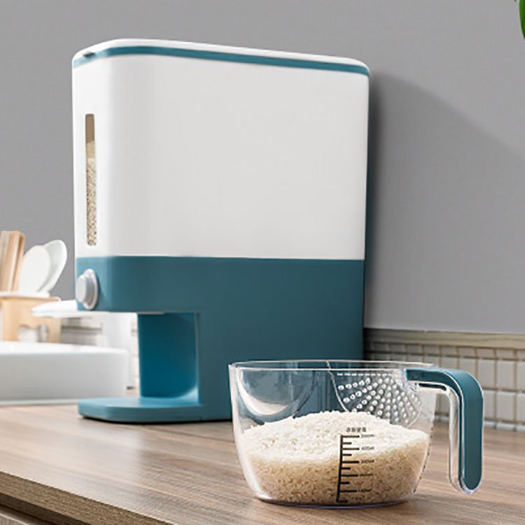 Amazon Hot Sale Plastic Rice Grain Dispenser Storage Box Kitchen Cat Dry Cereal Bulk Food Container Dispenser 12kg