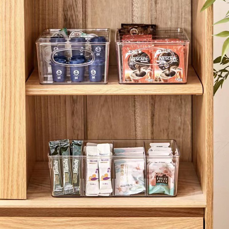 Coffee and tea bag storage box Custom detachable divider desktop clutter storage box office good