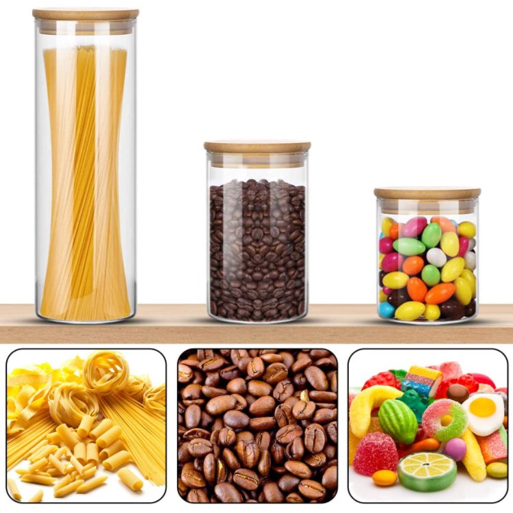 airtight dog pet food dry bread grain home household spice large glass acrylic plastic containers set jars for egg food storage