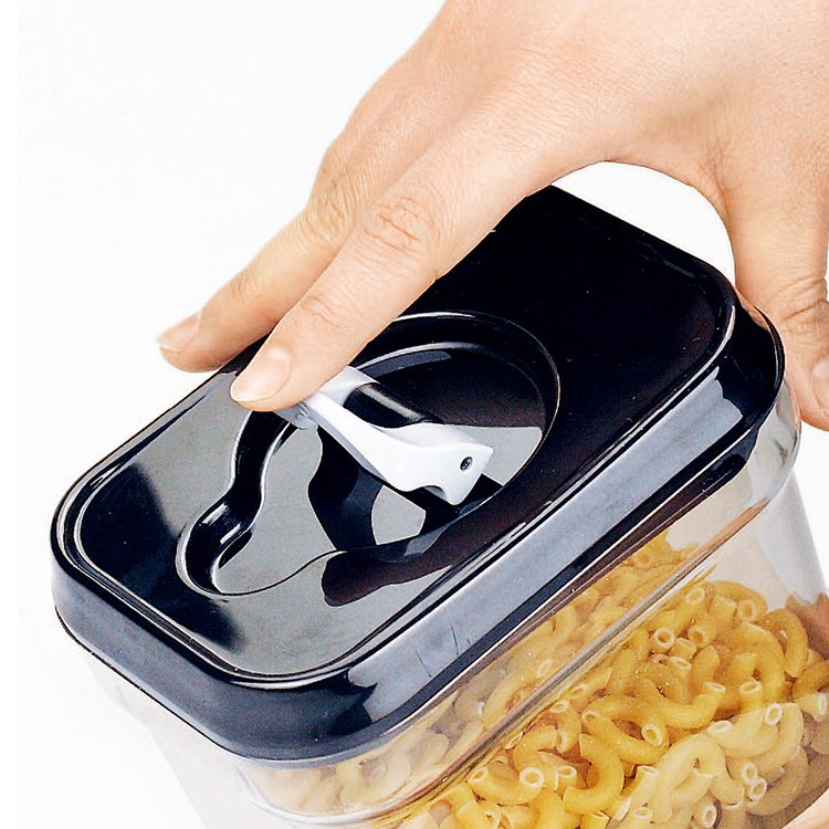 high end design airtight square transparent plastic dry food storage containers box durable jar canister set kitchen