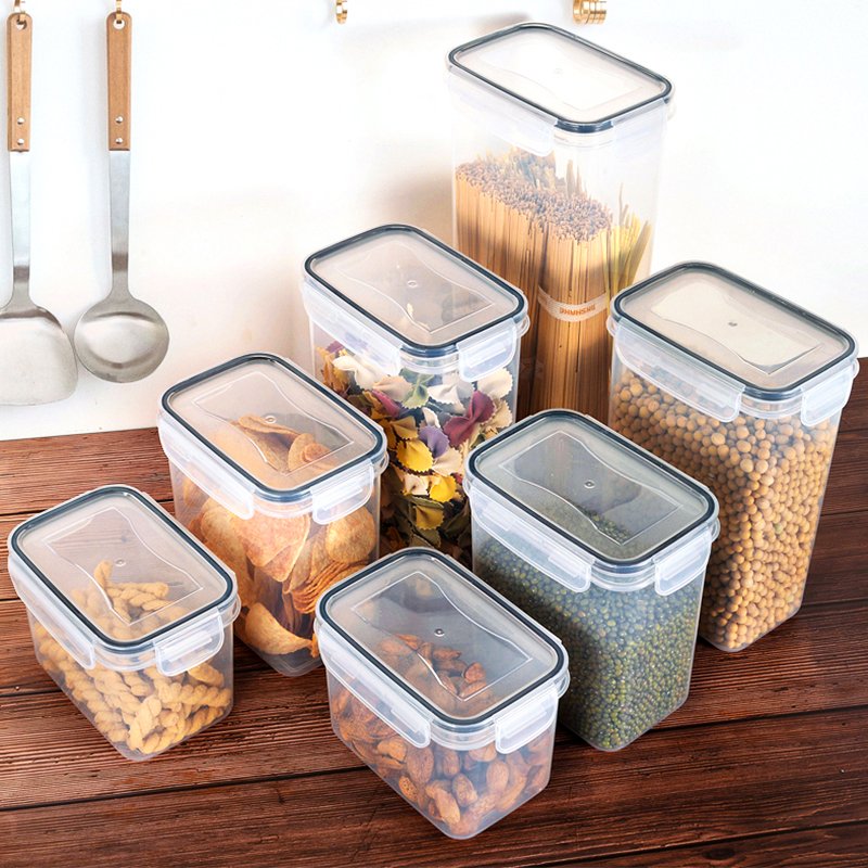 24 Pack Food Storage Containers with Lids - Plastic Kitchen and Pantry Organization Food Grade Airtight Dry Cereal Canisters Set