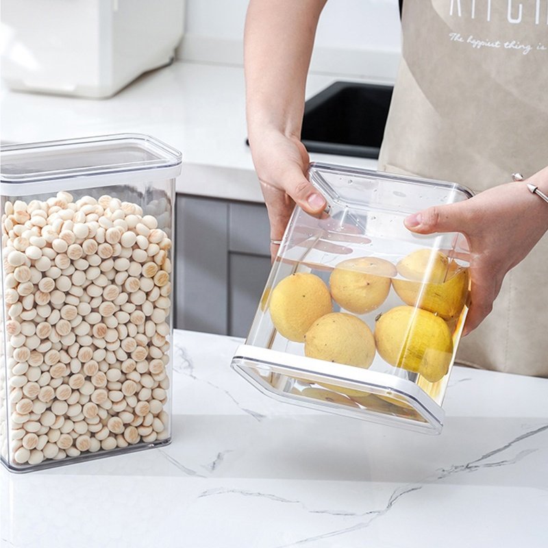 Stackable Kitchen Organizer Cereal Dry Food Storage Bin Box Container Airtight Plastic Multifunction Modern Household Plastic