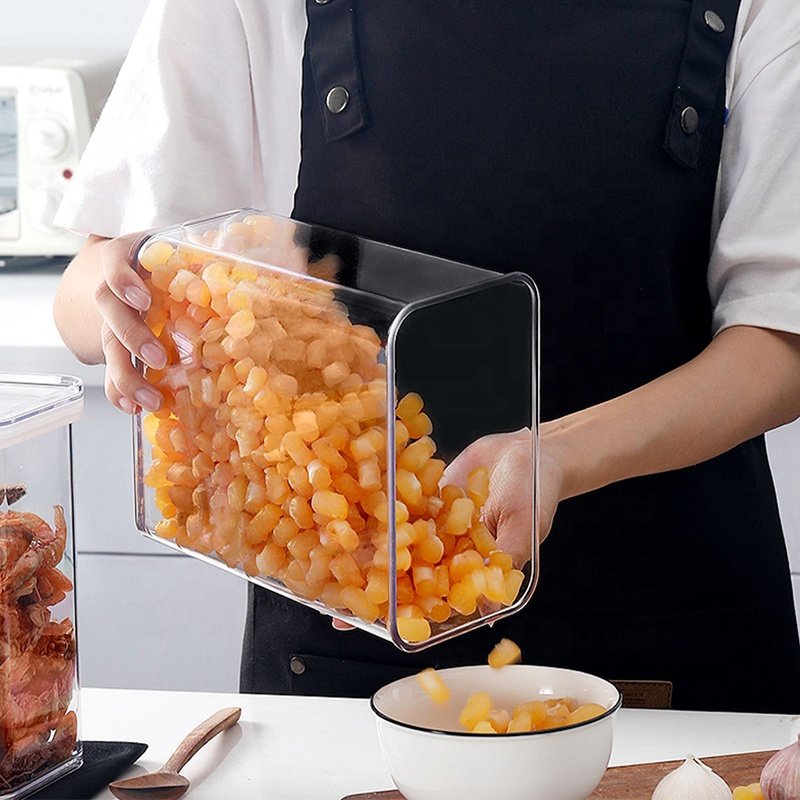 Stackable Kitchen Organizer Cereal Dry Food Storage Bin Box Container Airtight Plastic Multifunction Modern Household Plastic