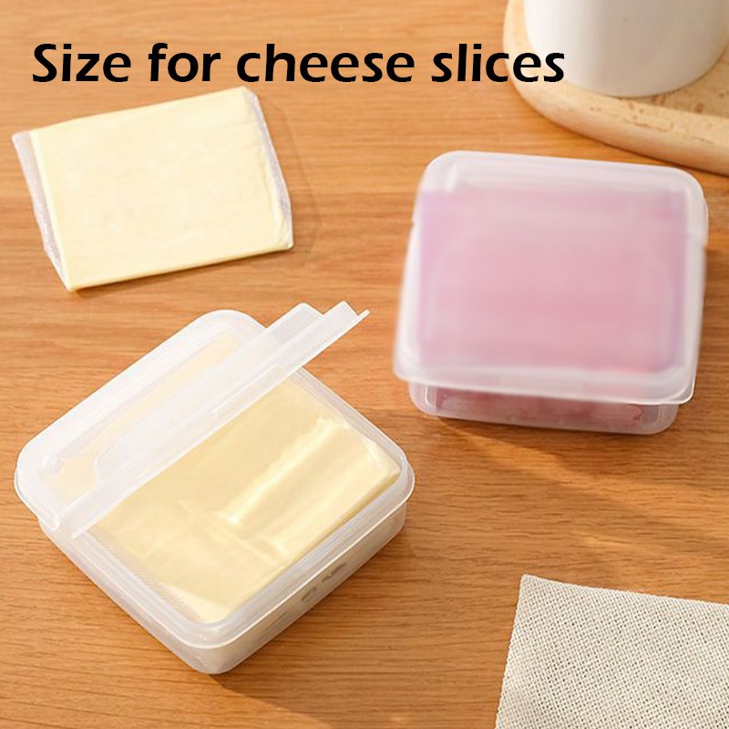 Square Transparent Refrigerator Storage Box Crisper Food-grade PP Fruit Butter Cheese Packaging Box Sauce Container with Lid