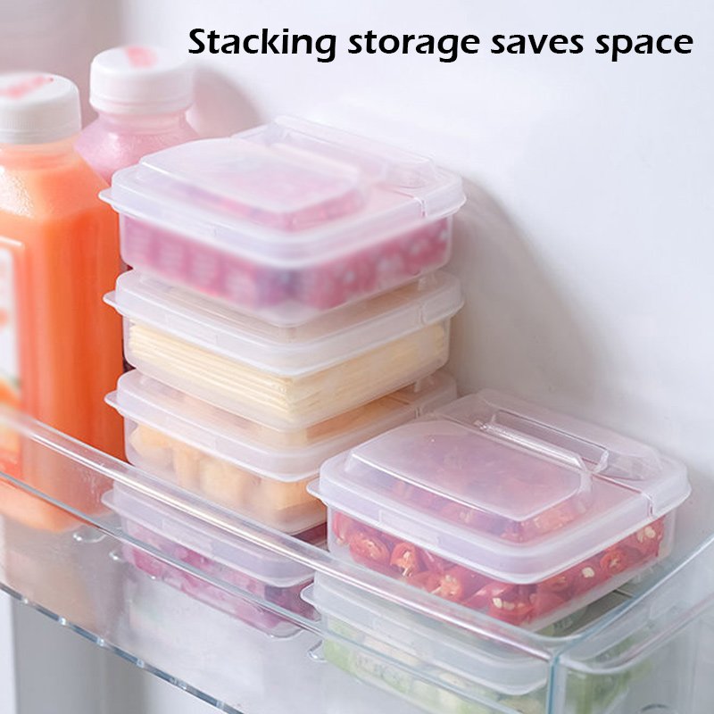 Square Transparent Refrigerator Storage Box Crisper Food-grade PP Fruit Butter Cheese Packaging Box Sauce Container with Lid