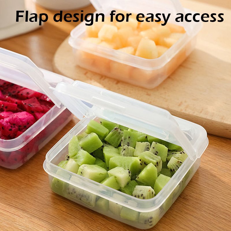 Square Transparent Refrigerator Storage Box Crisper Food-grade PP Fruit Butter Cheese Packaging Box Sauce Container with Lid