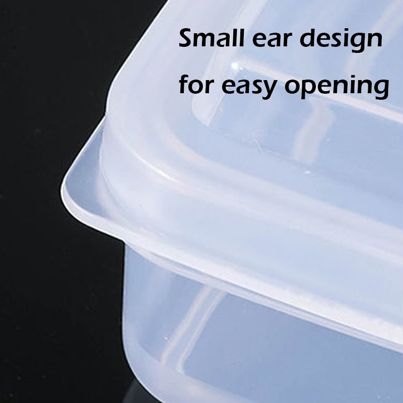 Square Transparent Refrigerator Storage Box Crisper Food-grade PP Fruit Butter Cheese Packaging Box Sauce Container with Lid