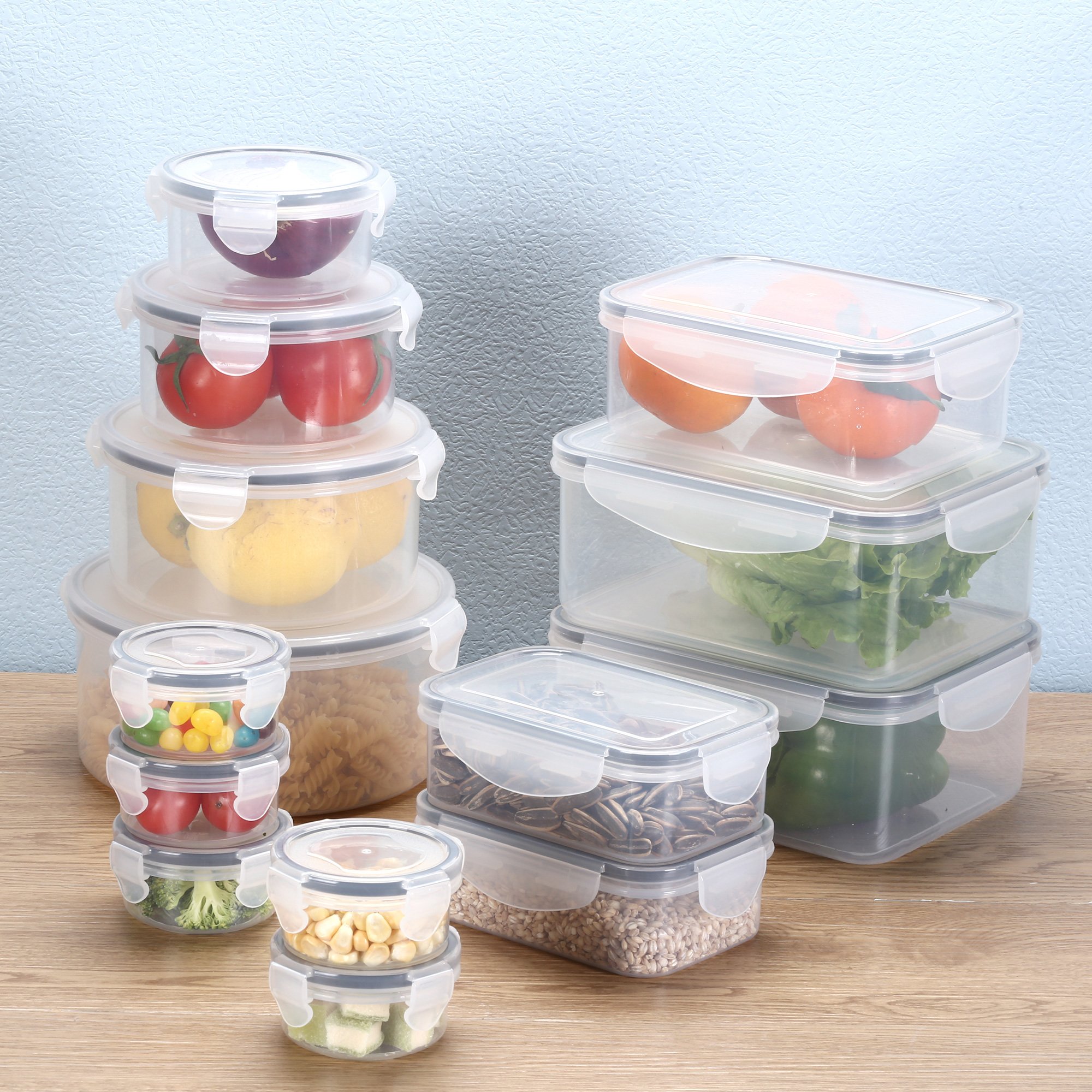 Hot Sale Portable Kitchen Storage Organizer Bins Adjustable Transparent Plastic Food Storage Box