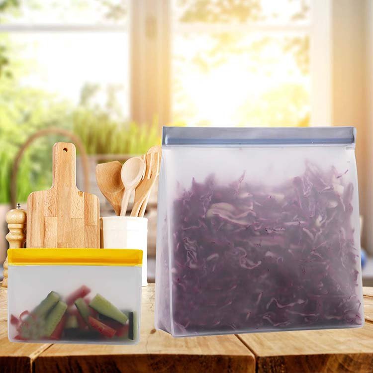 Leakproof Ziplock Stand-Up Reusable Food Grade Storage Bag PEVA Gallon Freezer Bags for Sandwich Snack Meat Vegetables Fruit etc